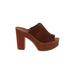 Michael Kors Collection Heels: Slip-on Chunky Heel Boho Chic Brown Print Shoes - Women's Size 40 - Peep Toe