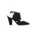 Born In California Heels: Pumps Chunky Heel Casual Black Solid Shoes - Women's Size 9 - Pointed Toe