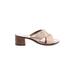 Ancient Greek Sandals Sandals: Slip On Chunky Heel Glamorous Tan Shoes - Women's Size 38 - Open Toe