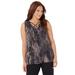 Plus Size Women's AnyWear Tank by Catherines in Grey Animal (Size 2X)