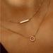 Anthropologie Jewelry | Anthropologie Love Minimalist Gold Layered Connecting Hoops And Bar Necklace | Color: Gold | Size: Os