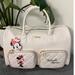 Disney Bags | Disney Minnie Mouse Weekender Quilted Pattern Travel Bag Duffel Ivory | Color: Cream | Size: Os