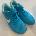 Nike Shoes | Nike Kids Sneakers Athletic Revolution 3 Turquoise Easy On Strap Size 1.5 | Color: Blue | Size: 1.5bb