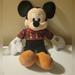 Disney Toys | Disney 2013 Plaid Sweater Mickey Mouse Plush Toy | Color: Black/Red | Size: Osbb