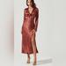 Anthropologie Dresses | Anthropologie Astr The Label Wanda Cutout Collared Satin Dress Size Medium Nwt | Color: Red | Size: M