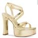 Michael Kors Shoes | Mk Women's Paola Strappy Platform Dress Sandals | Color: Gold | Size: Various