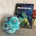 Disney Toys | Disney Pixar Monsters Inc Dvd & Sulley Round Stuffed Plush Toy | Color: Blue/White | Size: 5"