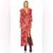 Free People Dresses | Free People Orange Patterned Lennon Button Down Ruffle Maxi Dress Size S New | Color: Orange/Pink | Size: S
