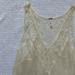 Free People Tops | Free People Cream Lace Sleeveless Tank Top Off White Sheer Boho Lacy Top Size M | Color: Cream | Size: M