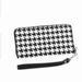 Michael Kors Bags | Michael Kors Women's Wallet Jet Set Travel Zip-Around Leather Houndstooth | Color: Black/White | Size: Os