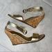 Gucci Shoes | Gucci Gold Cork Wedges Off | Color: Cream/Gold | Size: 6