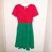 Lularoe Dresses | Lularoe Pink And Green Amelia Flare Dress | Color: Green/Pink | Size: S