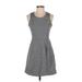 Madewell Casual Dress - Mini Crew Neck Sleeveless: Gray Stripes Dresses - Women's Size X-Small
