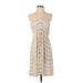 Old Navy Casual Dress - A-Line Halter Sleeveless: Tan Stripes Dresses - Women's Size Small