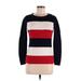 Tommy Hilfiger Pullover Sweater: Blue Color Block Tops - Women's Size Medium