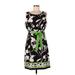 R&M Richards Casual Dress - A-Line Scoop Neck Sleeveless: Black Print Dresses - Women's Size 12