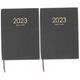 NUOBESTY 2pcs 2023 Agenda Book Schedule Notepad Time Management Jotter Notebooks for Note Taking Black Notebook Planning Writing Books Undated Planner Daily Write a Book Multipurpose Paper