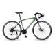 TiLLOw Road Bike Adult Bicycle, 700C Wheels, 21/24/27/30 Speed, Dual Disc Brake Men's And Women Variable Speed (Color : BLACK-GREEN, Size : 27-SPEED_30MM)