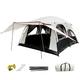 Family Outdoor Camping Tent Large Bell Tents with Awning Canopy, Big Family Tent for Outdoor, Picnic, Camping, Family, Friends Gathering, 2-Rooms and 1-Bathroom