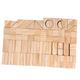 Abaodam 100 Pcs Train Wood Block Wooden Building Blocks Unfinished Wooden Block Kids Party Bag Fillers Wooden Educational Stacking Toys Castle Blocks Bamboo Child Set Puzzle