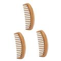 FOMIYES 3 Pcs Hair Teasing Comb Hair Comb for Detangling Curly Hair Comb Word Hair Clips Hair Pick Comb Wide Tooth Comb Salon Shampoo Comb Sandalwood Hair Comb Scalp Comb Wooden Curls