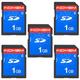 INDMEM SD Card 1GB (5 Pack)- Class 4 Flash Memory Card MLC Stanard Secure Digital Cards Camera Cards