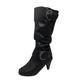 Wedding Gifts Leather Boots for Women Knee High Sexy Ladies Fashion Tassel Rhinestone Boots Pointed Toe Chunky High Heel Boots Knee High Boots for Women No Heel Shoe For Women UK Size (sd4-Black, 6)