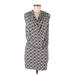 Hourglass Lilly Casual Dress - Mini V-Neck Sleeveless: Gray Dresses - Women's Size Medium