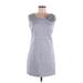 Vero Moda Casual Dress - Mini Scoop Neck Sleeveless: Gray Solid Dresses - Women's Size 40