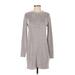 Cos Casual Dress - Sweater Dress High Neck Long sleeves: Gray Dresses - Women's Size Small