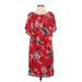 Thalia Sodi Casual Dress - Shift: Red Print Dresses - Women's Size X-Small