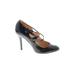 J.Crew Heels: Pumps Stiletto Cocktail Party Black Print Shoes - Women's Size 9 1/2 - Round Toe