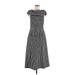 Banana Republic Casual Dress - Midi: Black Stripes Dresses - Women's Size 6 Tall