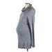 Liz Lange Maternity Casual Dress - Sweater Dress Turtleneck Long sleeves: Gray Marled Dresses - New - Women's Size Large