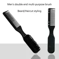 Brosse à barbe noire double face pour barbier professionnel brosse à barbe coiffante brosse à