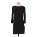 Old Navy Casual Dress - Shift Crew Neck 3/4 sleeves: Black Color Block Dresses - Women's Size X-Small