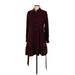 Nine West Cocktail Dress - Shirtdress: Burgundy Dresses - Women's Size Medium