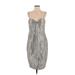 Bardot Casual Dress - Sheath Sweetheart Sleeveless: Gray Snake Print Dresses - Women's Size 8