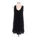 DKNY Casual Dress - DropWaist: Black Solid Dresses - Women's Size Large