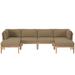 Modway 116" Wide Outdoor U-Shape Patio Sectional w/ Cushions Wood in Brown | Wayfair 665924533937