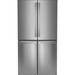 GE Profile™ GE Profile Series Energy Star Smart 28 Cu. Ft. Fingerprint Resistant Quad-Door Refrigerator, in Black/Gray/White | Wayfair PAD28BYTFS