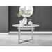 East Urban Home Adler Round Dining Table w/ Storage Shelf for Industrial Minimalist Dining Room Wood/Metal in Gray/White | Wayfair