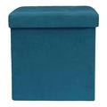 Ebern Designs Garryn 15" Wide Cube Storage Ottoman Polyester/Scratch/Tear Resistant in Blue | 15 H x 15 W x 15 D in | Wayfair