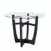 Latitude Run® Inch Round Glass Top Dining Table Wood/Glass in Black | 35 H x 48.03 W x 48.03 D in | Wayfair 7A31E8DCDD4E4756BC7DC8702E683804