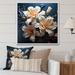 Winston Porter Noir Intrigue Irises Dream I On Canvas Print Canvas, Cotton in Blue/Yellow | 30 H x 30 W x 1 D in | Wayfair