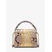 Karlie Small Two-tone Snake Embossed Leather Crossbody Bag