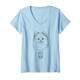 Damen Line Art Best Dog Mama Damen - Spitz T-Shirt mit V-Ausschnitt