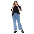 TRENDYOL Damen Woman High Waist Skinny Fit Plus Size Jeans Hose, Blau, 44 GroÃŸe GröÃŸen