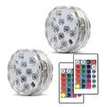 lumières led submersibles extérieures étanches 10 led rgb lampe de pêche sous-marine lumières de fontaine d'étang télécommande à piles 16 couleurs lumières de piscine pour vase aquarium aquarium