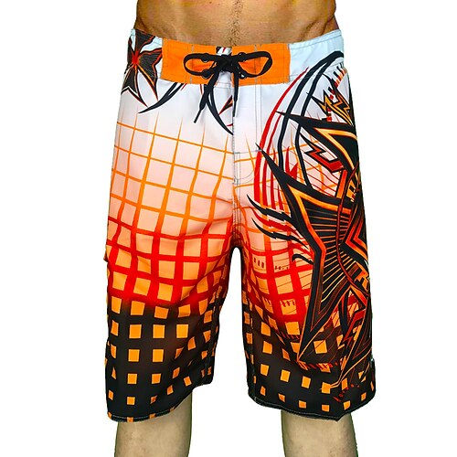 Homme Short de surf Shorts de bain Short de bain Motif Quadrillé Cordon de serrage avec poches Ultra Léger (UL) Séchage Rapide Confortable Shorts de Surf maillot de bain Surf Plage Sports Nautiques
